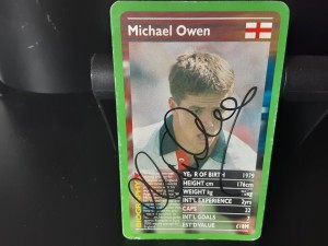 MICHAEL OWEN - ENGLAND Hand Signed Top Trumps Football trading card for sale on Ebay