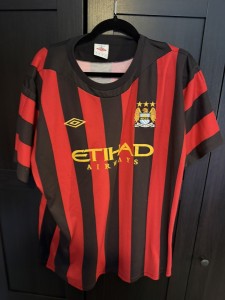 Umbro Manchester City Football Jersey Red Black Shirt 2011-12 Away Kit Men’s XXL for sale on Ebay