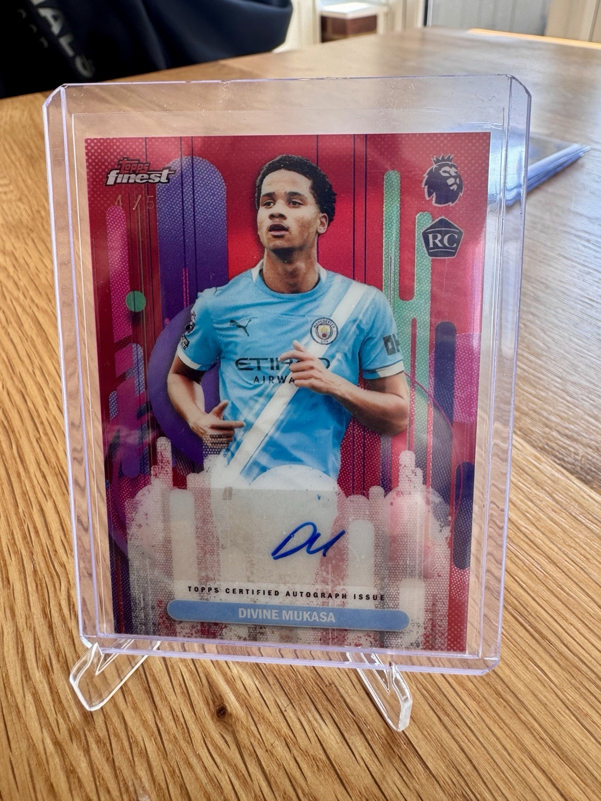 Topps Finest Premier League 2026 Divine Mukasa Auto 4/5 Manchester City for sale on Ebay