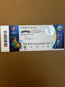Portugal v Austria Ticket UEFA Euro 2016 Ronaldo Rare Original Fully Intact for sale on Ebay