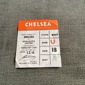 1969/70 Chelsea v Newcastle. Match ticket for sale on Ebay
