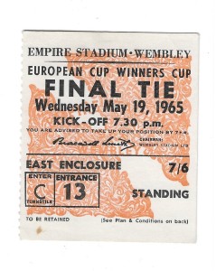 1965 European Cup Winner Cup Final West Ham v TSV 1860 Munich - TICKET for sale on Ebay