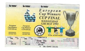 1993 European Cup Winner Cup Final Parma v Antwerp - UNUSED TICKET for sale on Ebay