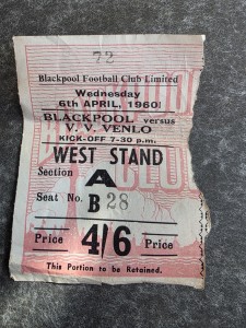 RARE 1960 BLACKPOOL F.C v V.V. VENLO TICKET STUB  for sale on Ebay