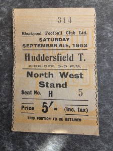 RARE 1953 BLACKPOOL F.C TICKET STUB v HUDDERSFIELD TOWN for sale on Ebay