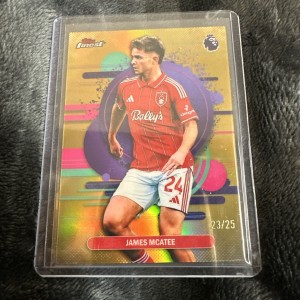 Topps Chrome Finest 2026 - James Mcatee 23/25 gold uncommon, Nottingham Forest for sale on Ebay