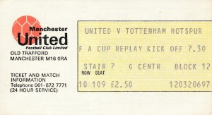 TICKET: Manchester United v Tottenham (FA Cup) late 1970s / early 1980s for sale on Ebay