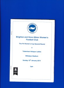 PROGRAMME BRIGHTON & HOVE ALBION WOMEN v TOTTENHAM HOTSPUR LADIES 2014 GOOD COND for sale on Ebay