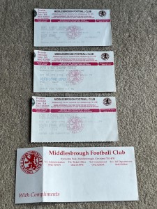 3 Middlesbrough FC 1993-1994 Season Home Game League Division 1 Match tickets for sale on Ebay