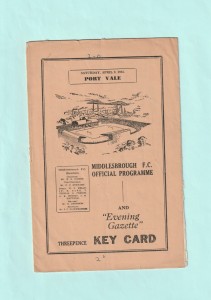 1954/55 LEAGUE DIVISION 2 : MIDDLESBROUGH v PORT VALE ON 9TH APRIL 1955 for sale on Ebay