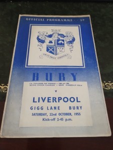 Bury V Liverpool 1955/56 League Division 2 Match Programme for sale on Ebay