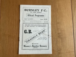 Football Programme.  Burnley v Huddersfield Town Reserve Match 1937. for sale on Ebay