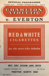 Charlton Athletic v Everton Div 1 1955/56 for sale on Ebay