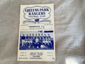 Queens Park Rangers QPR V Fenerbahce. 14th Oct 1953. Friendly. Challenge Match for sale on Ebay