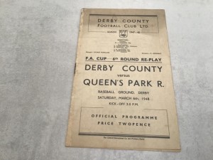 Derby County v Queens Park Rangers 1947/8 FA Cup 1/4 Final Replay - 6 March 1948 for sale on Ebay