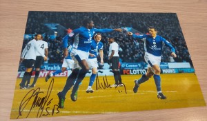 Superb Hand Signed Sol Bamba & Andy King Leicester City 12x8
