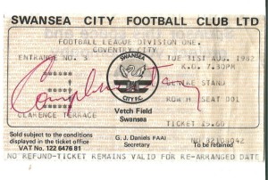 Swansea City v Coventry City 1982/83 TICKET for sale on Ebay