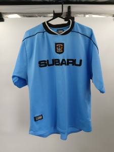Coventry City FC Shirt Subaru Logo Blue Short Sleeve Size 42/44 for sale on Ebay