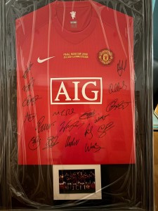 Signed & Framed Manchester Man United 2008 Champions League Winners Shirt COA for sale on Ebay