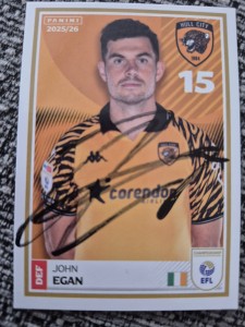 Signed John Egan Hull City Football EFL panini Sticker 2025/26 for sale on Ebay