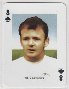 BILLY BREMNER - LEEDS UNITED & SCOTLAND - VINTAGE COLLECTABLE PLAYING CARD . for sale on Ebay