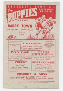 1953/54 Southern League - KETTERING TOWN v. BARRY TOWN for sale on Ebay