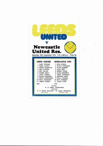 Leeds United v Newcastle United Reserves Football Programme 1973/74 for sale on Ebay