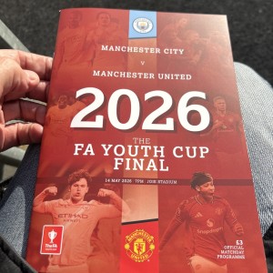 2026 FA YOUTH CUP FINAL  MANCHESTER CITY v MAN UTD PROGRAMME DATED 14.05.2026 for sale on Ebay