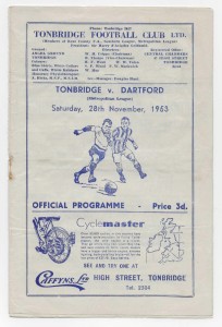 1953/54 Metropolitan League - TONBRIDGE Reserves v. DARTFORD Reserves for sale on Ebay