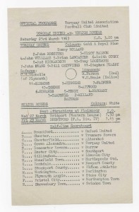 1962/63 Western League - TORQUAY UNITED Reserves v. WELTON ROVERS (single sheet) for sale on Ebay