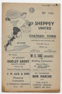 1952/53 Kent League Division 1 - SHEPPEY UNITED v. CHATHAM TOWN for sale on Ebay