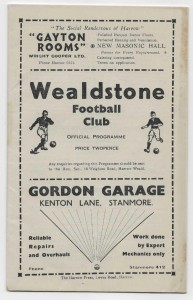1936/37 FA Amateur Cup 1st Round - WEALDSTONE v. CHESHAM UNITED for sale on Ebay
