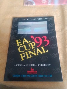 FA Cup Final Programme 1993 Arsenal V Sheffield Wednesday Wembley for sale on Ebay
