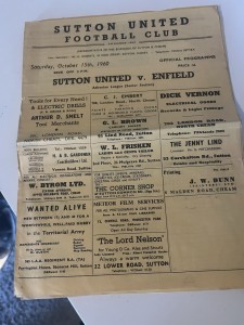 Sutton United v Enfield Athenian League Football Programme Season 1960-1961 for sale on Ebay