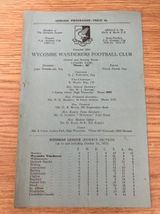 WYCOMBE WANDERERS RES v CLAPTON RES - RARE PROGRAMME - IL-RS - 08/10/1955 for sale on Ebay