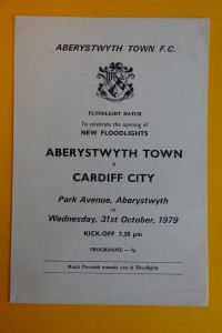 1979/80   ABERYSTWYTH TOWN v CARDIFF CITY    Opening of New Floodlights Friendly for sale on Ebay