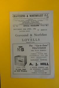 1955/56  GRAVESEND & NORTHFLEET v LOVELLS ATHLETIC for sale on Ebay
