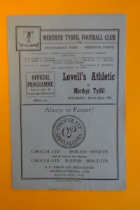 1951/52  MERTHYR TYDFIL v LOVELLS ATHLETIC     Southern League for sale on Ebay