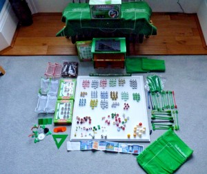 Vintage Subbuteo bundle - Stand, Scoreboard Pitch, teams and figures for sale on Ebay