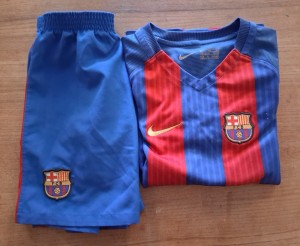 Barcelona Official 2016 Football Kit. Age7-8 (122-128cm).VGC for sale on Ebay