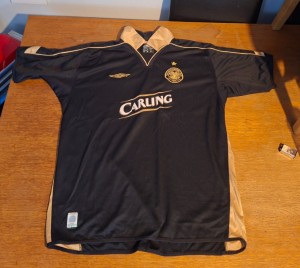 Celtic Umbro Football Shirt black and gold Away 2003/4 Size Large for sale on Ebay