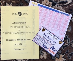 IFK Hassleholm v Tottenham Spurs, pre-season friendly, 26 July 1995, + Ticket for sale on Ebay