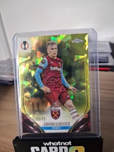 Jarron Bowen /75 Cracked Ice Topps Chrome West Ham for sale on Ebay