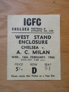 1966 Chelsea v A. C. Milan Ticket  - Fairs Cup for sale on Ebay