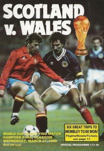 Scotland v Wales World Cup Qualifier 27th March 1985 for sale on Ebay