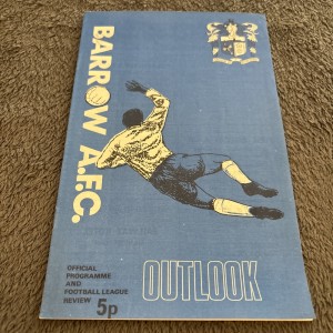 Barrow V Colchester  1971/72 . Div 4. Barrow Final season  In League for sale on Ebay