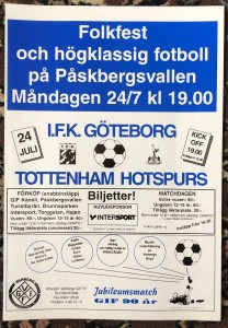 1995/96 IFK Gothenburg v Tottenham Spurs, pre-season friendly, 24 July 1995 for sale on Ebay