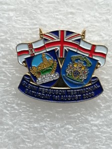 2009 Linfield v Stockport County - Glenn Ferguson Testimonial Badge for sale on Ebay