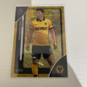 Topps Chrome Hwang Hee-Chan Wolves 01/50 Gold reflector football card vgc for sale on Ebay