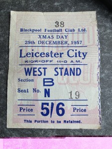 RARE 1957 BLACKPOOL F.C v LEICESTER CITY TICKET STUB  for sale on Ebay